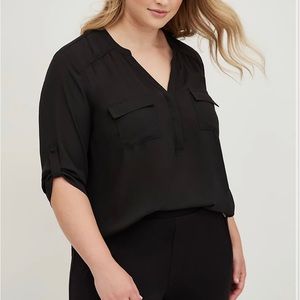 Torrid georgette black blouse